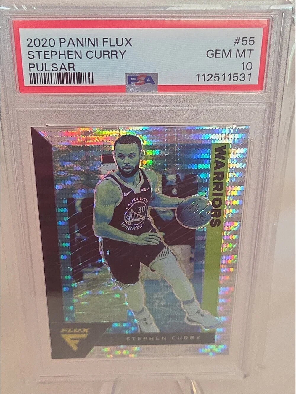 2020 FLUX STEPHEN CURRY PULSAR #55 PSA GEM MINT 10 WARRIORS MVP